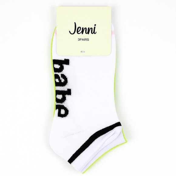 BIN 3 pr Jenni Cotton Blend Low-Cut Socks Palm Neon New - Picture 3 of 5